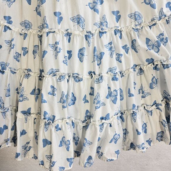 B Smart Dress Juniors Womens Sz 7 Mini Tiered Butterfly Y2K Coquette Babydoll - Picture 12 of 15